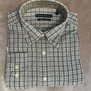 New Henry Jacobson, size Lg, 100% cotton seersucker woven sport shirt